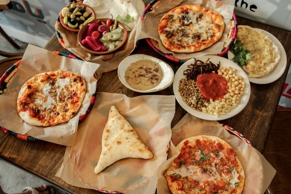 Palestinian menu dishes at Yafa Café, a halal Middle Eastern restaurant on Portage Avenue in Winnipeg, MB